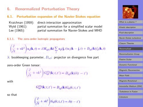 6. Renormalized Perturbation Theory