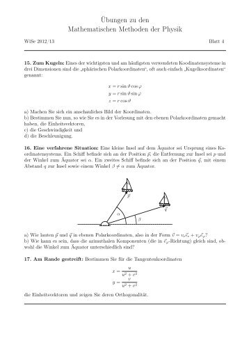 Blatt 4: Krummlinige Koordinaten