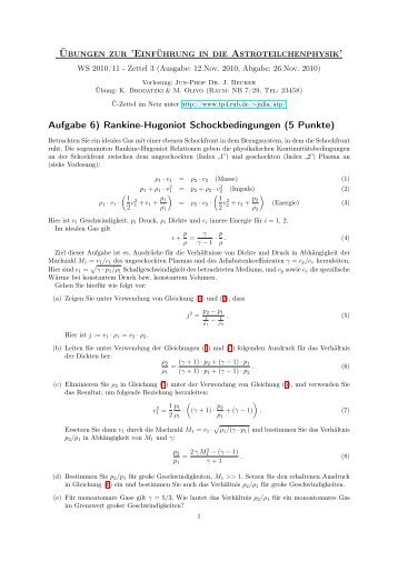 Ãbungen zur 'EinfÃ¼hrung in die Astroteilchenphysik' Aufgabe 6 ...