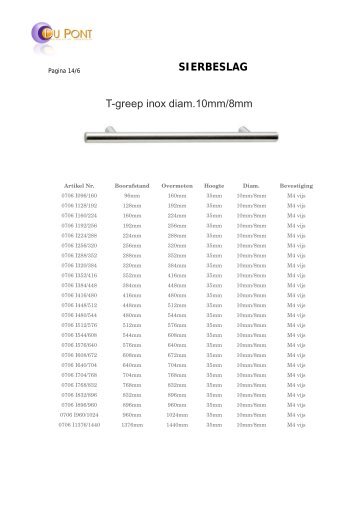 T-greep inox diam.10mm/8mm SIERBESLAG - Du Pont bvba