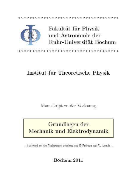 Grundlagen der Mechanik und Elektrodynamik 2011 - Theoretische ...