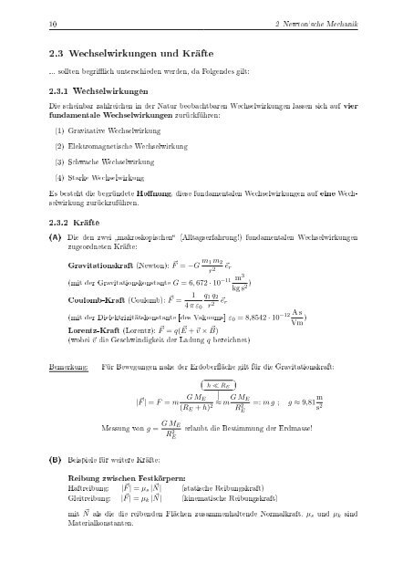 Grundlagen der Mechanik und Elektrodynamik 2011 - Theoretische ...