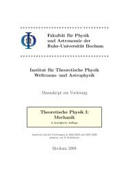 Mechanik - Theoretische Physik IV - Ruhr-UniversitÃ¤t Bochum