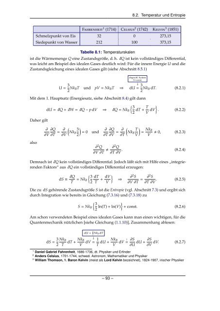 Grundlagen der Quantenmechanik und Statistik - Theoretische ...