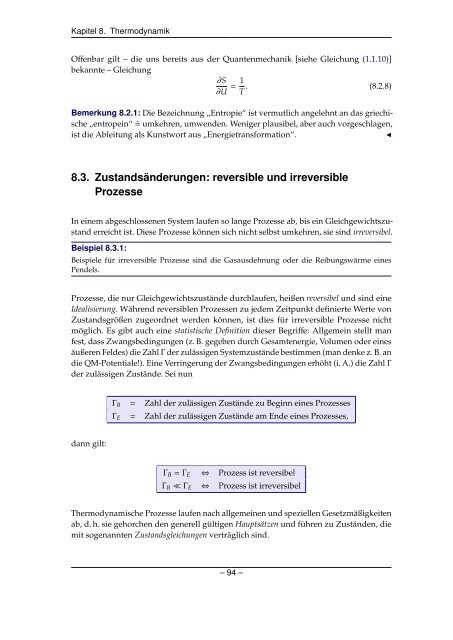 Grundlagen der Quantenmechanik und Statistik - Theoretische ...