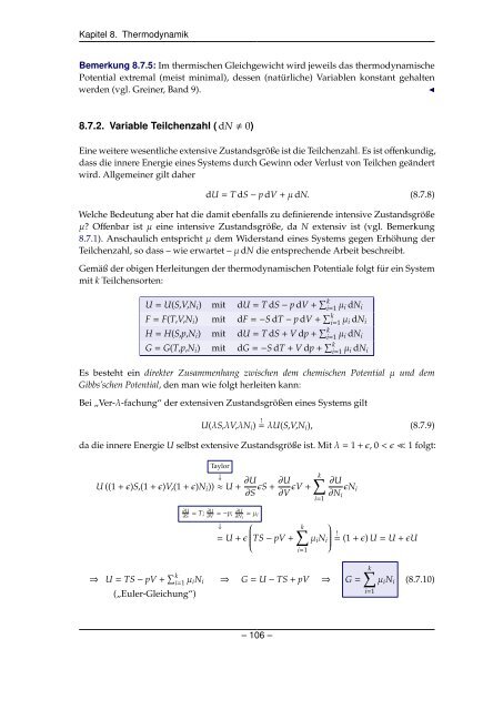 Grundlagen der Quantenmechanik und Statistik - Theoretische ...