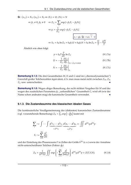 Grundlagen der Quantenmechanik und Statistik - Theoretische ...