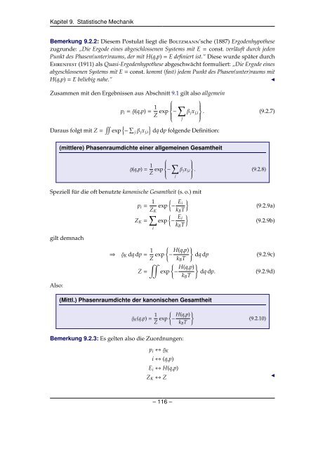 Grundlagen der Quantenmechanik und Statistik - Theoretische ...