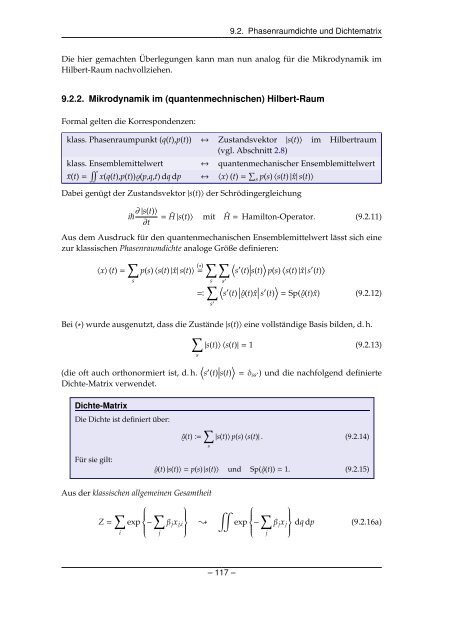 Grundlagen der Quantenmechanik und Statistik - Theoretische ...