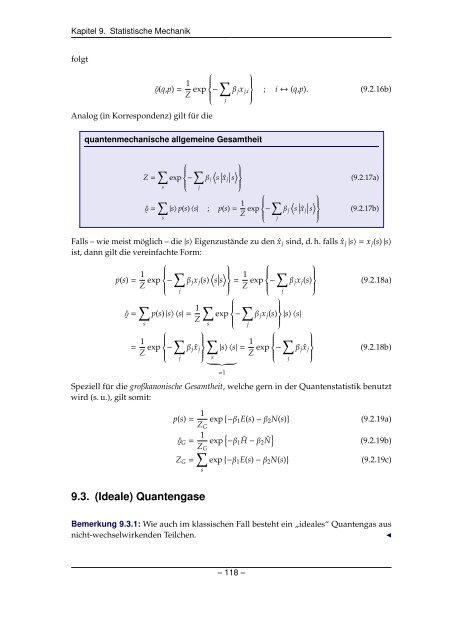 Grundlagen der Quantenmechanik und Statistik - Theoretische ...