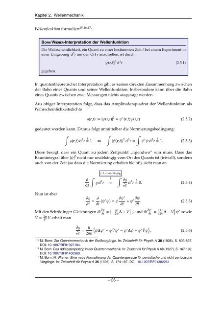 Grundlagen der Quantenmechanik und Statistik - Theoretische ...