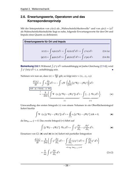 Grundlagen der Quantenmechanik und Statistik - Theoretische ...