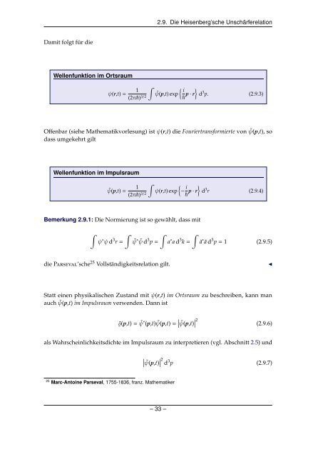 Grundlagen der Quantenmechanik und Statistik - Theoretische ...