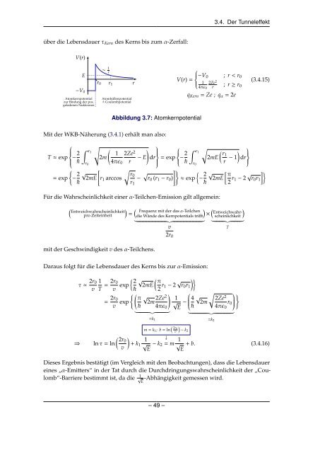 Grundlagen der Quantenmechanik und Statistik - Theoretische ...