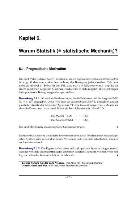 Grundlagen der Quantenmechanik und Statistik - Theoretische ...
