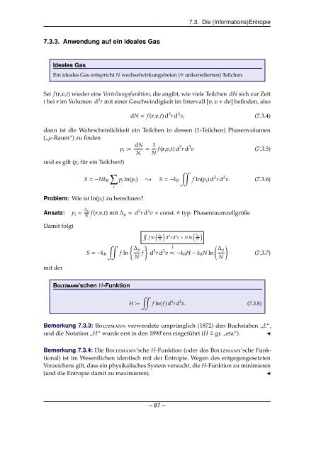 Grundlagen der Quantenmechanik und Statistik - Theoretische ...