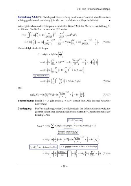 Grundlagen der Quantenmechanik und Statistik - Theoretische ...