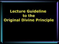 Lecture Guideline to the Original Divine Principle - True Parents ...