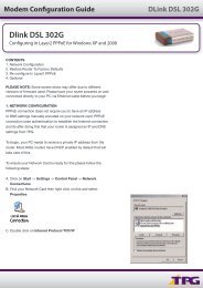 Modem Configuration Guide Dlink DSL 302G - TPG Internet