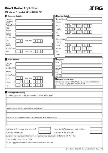 Direct Dealer Application_11Mar08.indd - TPG Internet