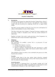 TPG Telecom Limited (the âCompanyâ) Securities Trading Policy 1 ...