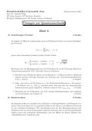 Â¨Ubungen zur Quantenmechanik Blatt 8 - Friedrich-Schiller ...