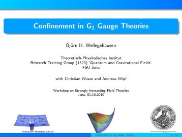 Confinement in G2 Gauge Theories - Theoretisch-Physikalisches ...