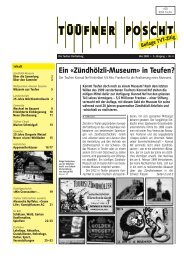 Ein Â«ZÃ¼ndhÃ¶lzli-MuseumÂ» in Teufen? - TÃ¼Ã¼fner Poscht