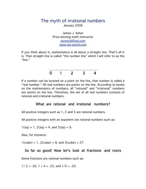 The myth of irrational numbers - TPR World