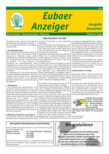 Eubaer Anzeiger - Euba im Internet