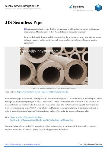 JIS Seamless Pipe