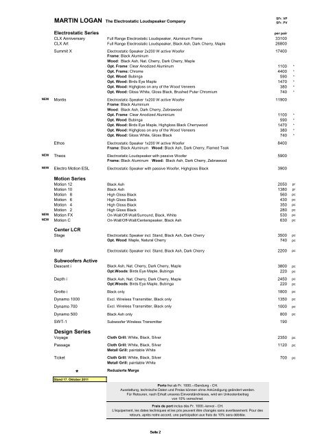 Montana Audio Systems GmbH - Erni Hifi