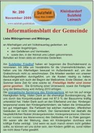 Informationsblatt der Gemeinde