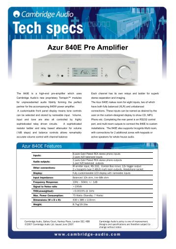 Azur 840E Pre Amplifier - taurus high-end gmbh