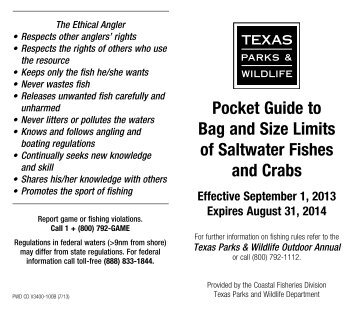 Bag Limits for Saltwater Fishes & Crabs - Texas Parks & Wildlife ...