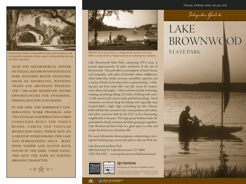 Lake Brownwood State Park Interpretive Guide - Texas Parks ...