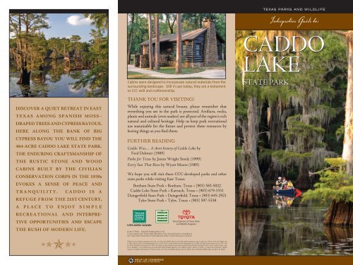 Interpretive Guide To Caddo Lake State Park Texas Parks
