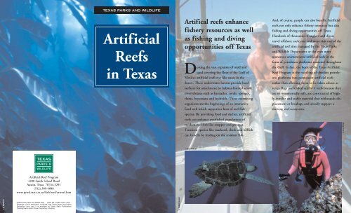 Artificial Reefs in Texas Brochure - Texas Parks & Wildlife Department