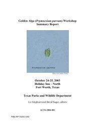 Golden Alga Workshop Summary Report - Texas Parks & Wildlife ...