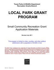 local park grant program - Texas Parks & Wildlife Department