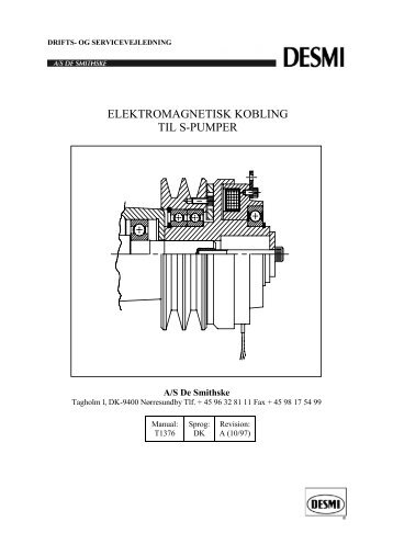 ELEKTROMAGNETISK KOBLING TIL S-PUMPER - Desmi