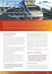 A Snapshot For Transport Operators - Tourism Queensland