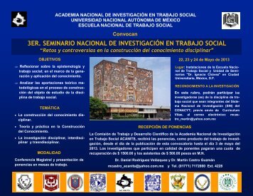 3er. seminario nacional de investigaciÃ³n en trabajo social - Escuela ...