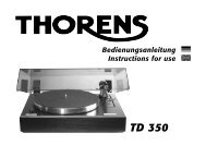 Bedienungsanleitung TD 350 - Thorens
