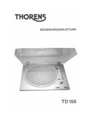 Bedienungsanleitung TD 158 - Thorens