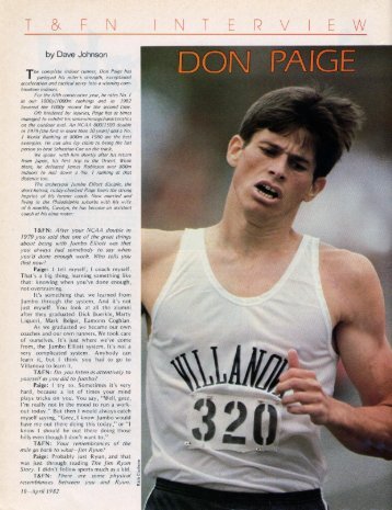 T&FN; Interviews: Don Paige, April 1982 - Track & Field News