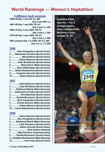 World Rankings â Women's Heptathlon - Track & Field News