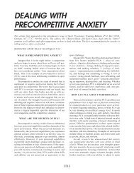 DEALING WITH PRECOMPETITIVE ANXIETY - Track & Field News