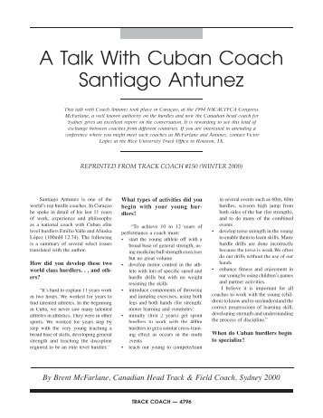 A Talk With Cuban Coach Santiago Antunez - Track & Field News