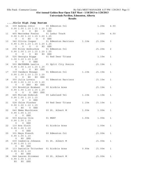 Results - Ellistrack.ca